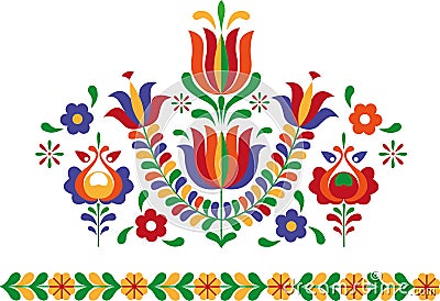 Folk ornament from Eastern Slovakia Vector Illustration